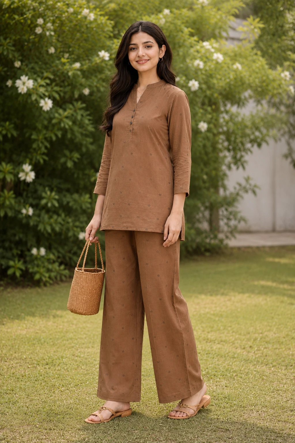Embroidered summer lawn co-ord set image 5