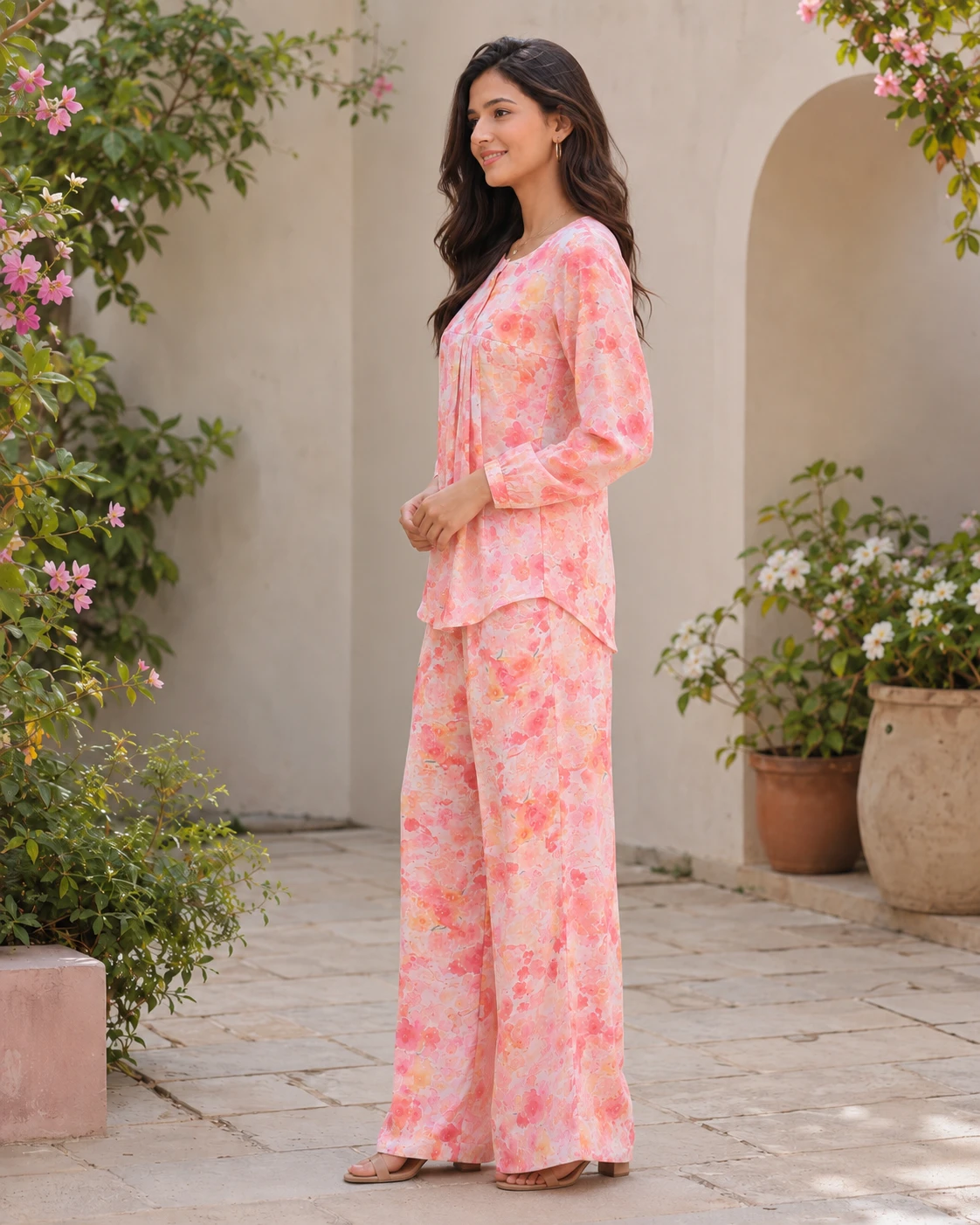 Floral Print Summer Linen Corset Co-Ord Set image 6