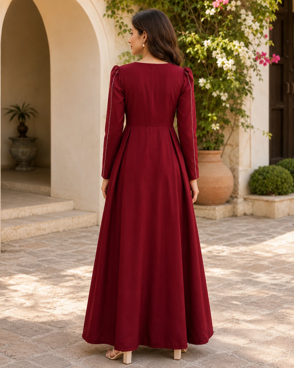 Full Length Shisha Silk Maxi with Stone Detailing image 3