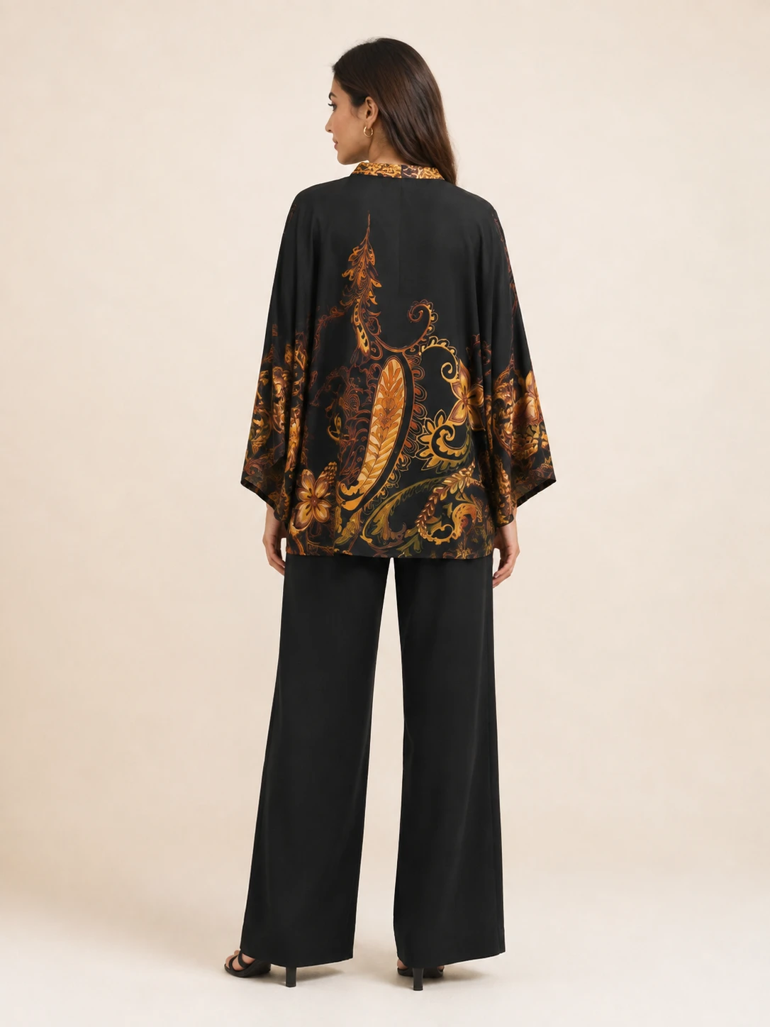 Digital Print Silk Short Kaftan image 4