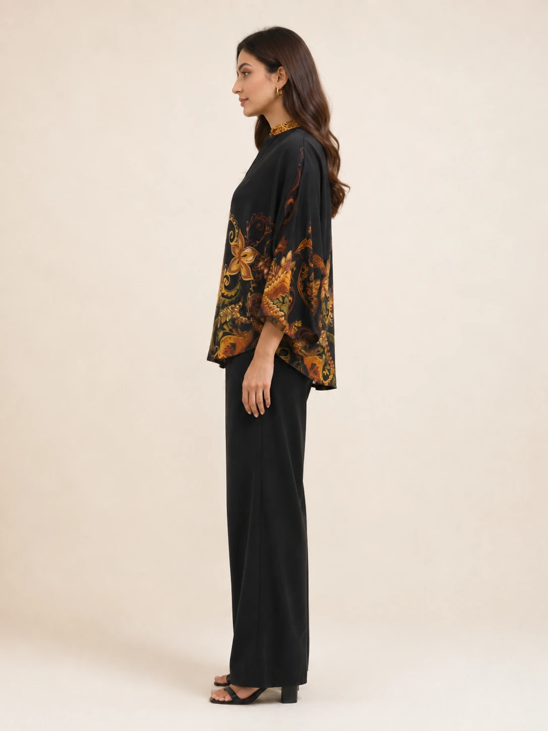 Digital Print Silk Short Kaftan image 6