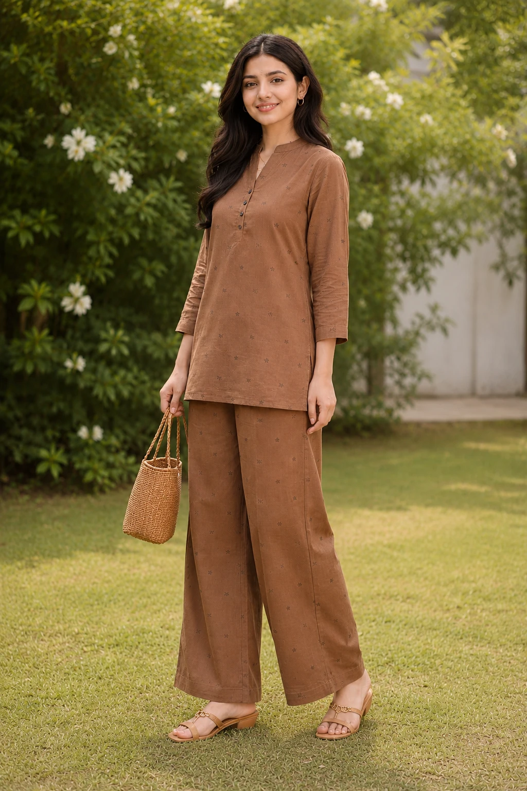 Embroidered summer lawn co-ord set image 4
