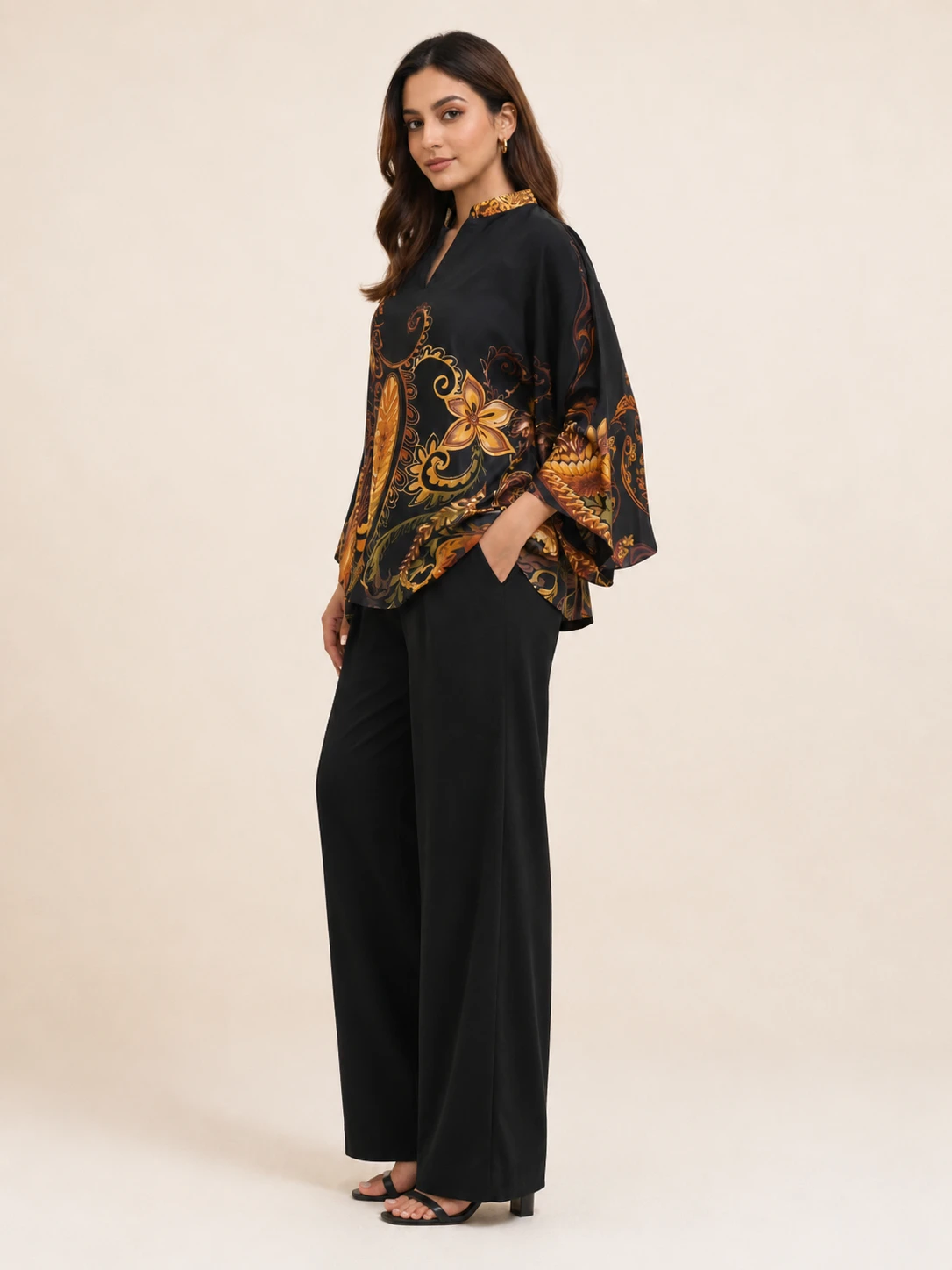 Digital Print Silk Short Kaftan image 5