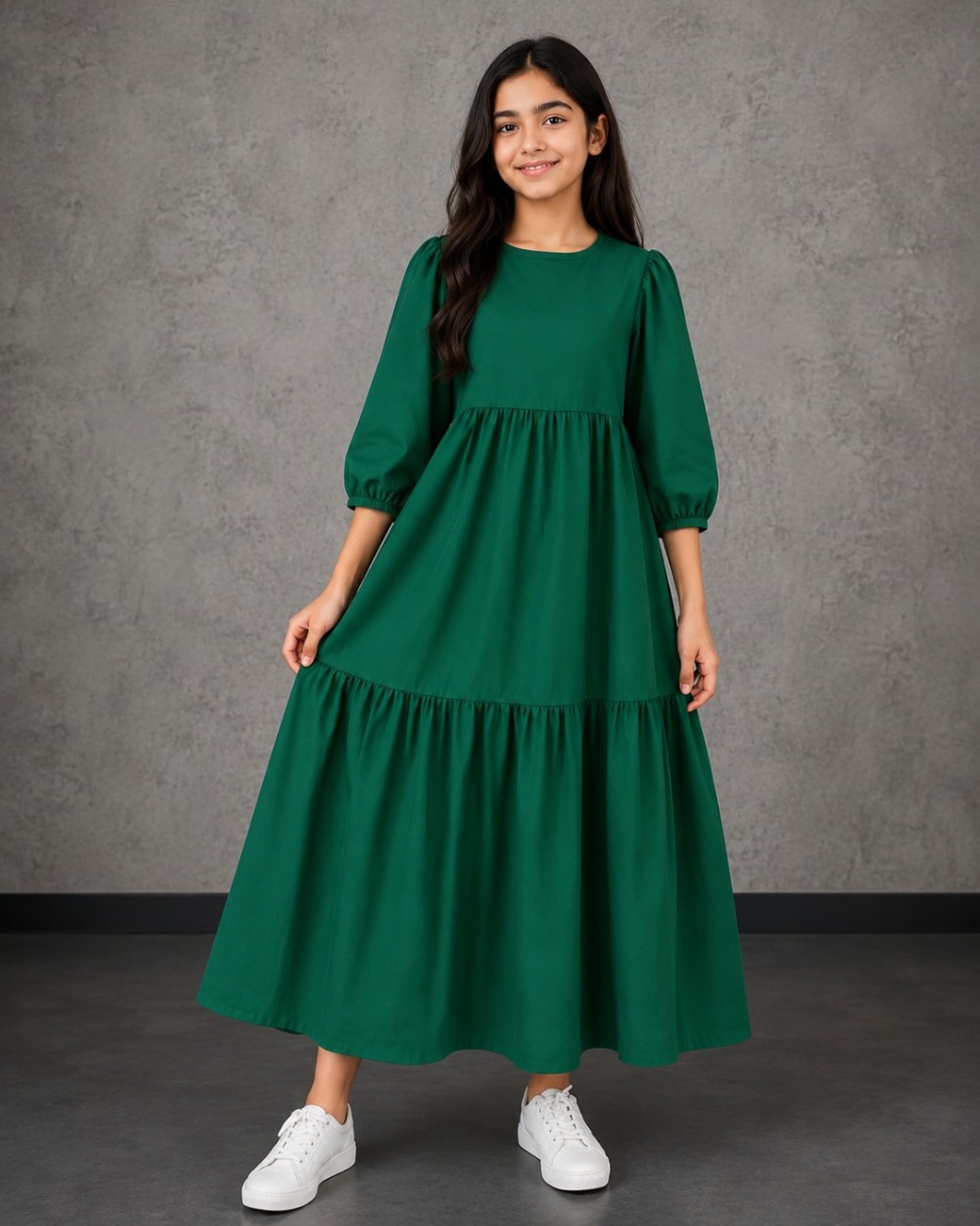 Independence Day Premium Summer Cotton Long Frock