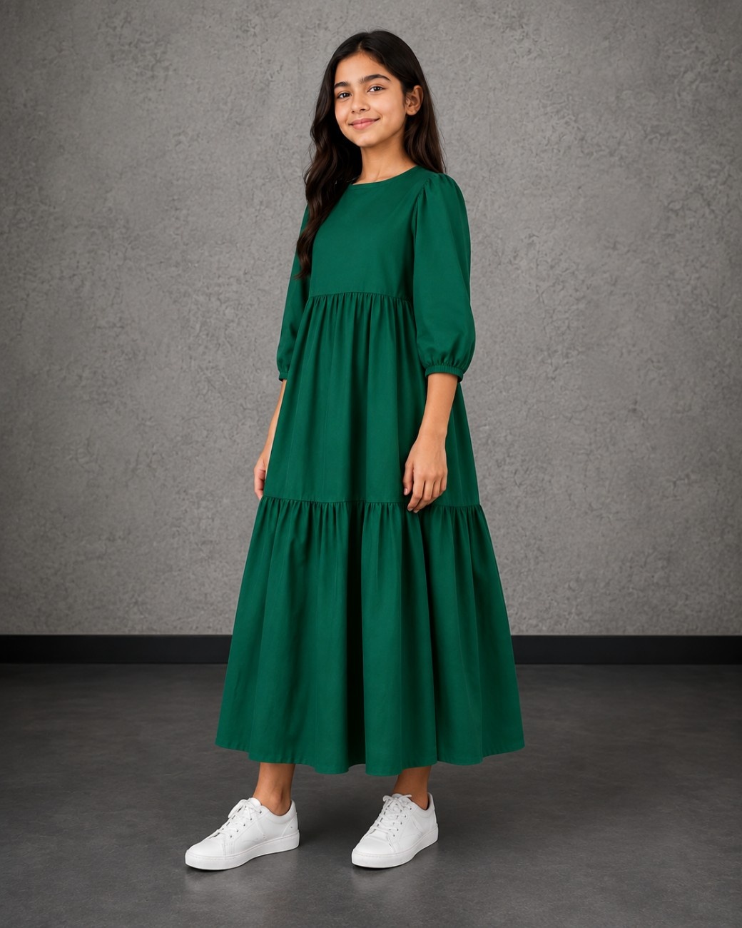 Independence Day Premium Summer Cotton Long Frock