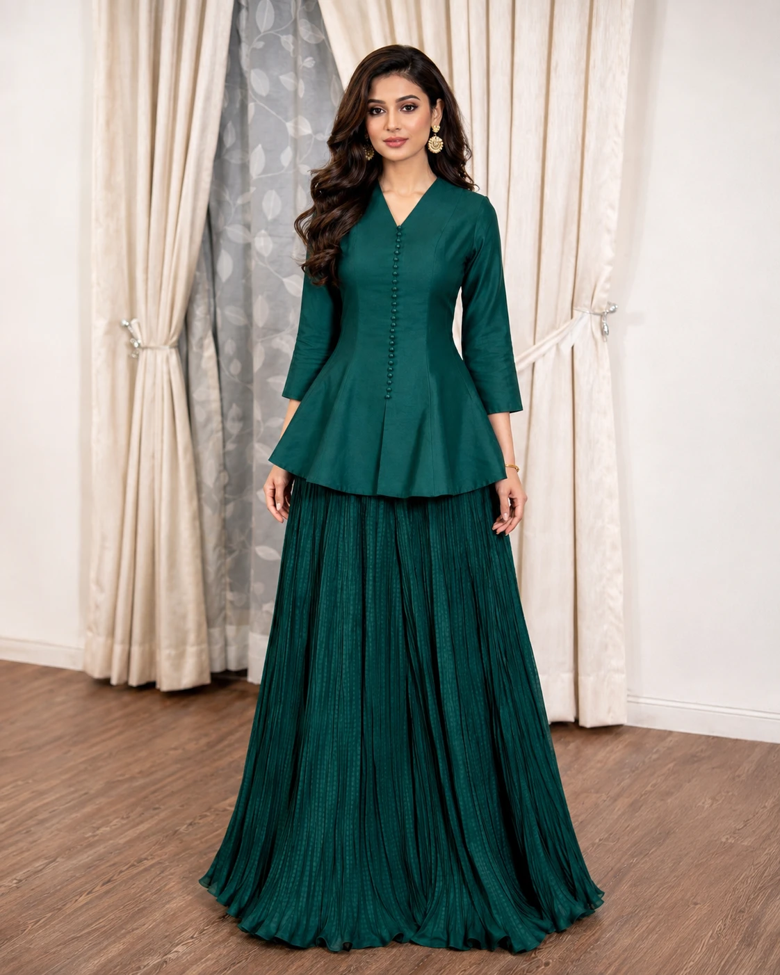 Shisha Silk Top with Tessle Silk Skirt