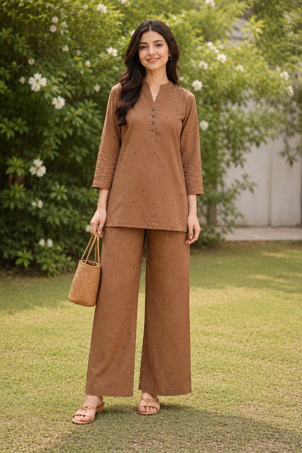 Embroidered summer lawn co-ord set