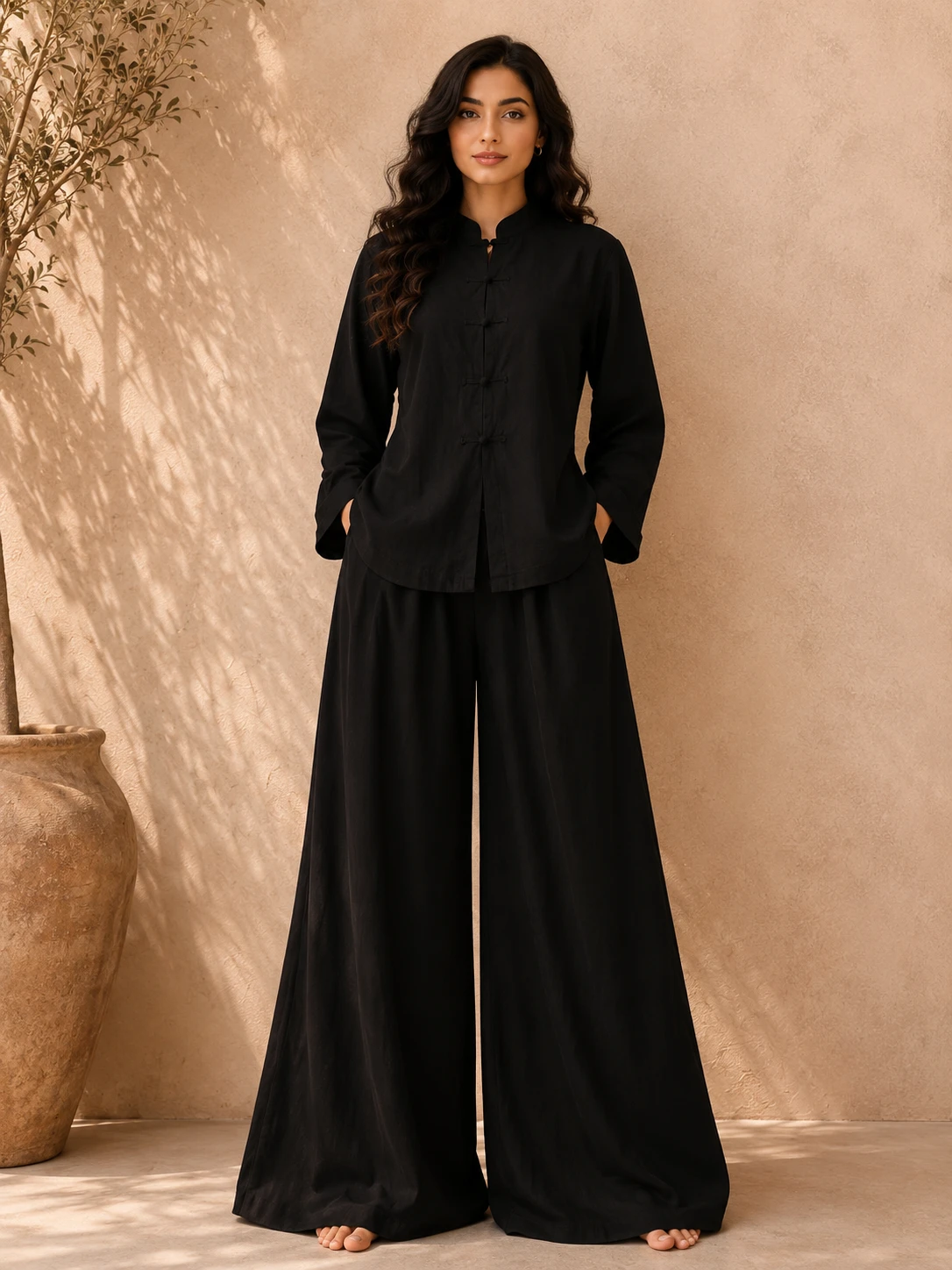 Black Bell Bottom Corset - Irish Georgette