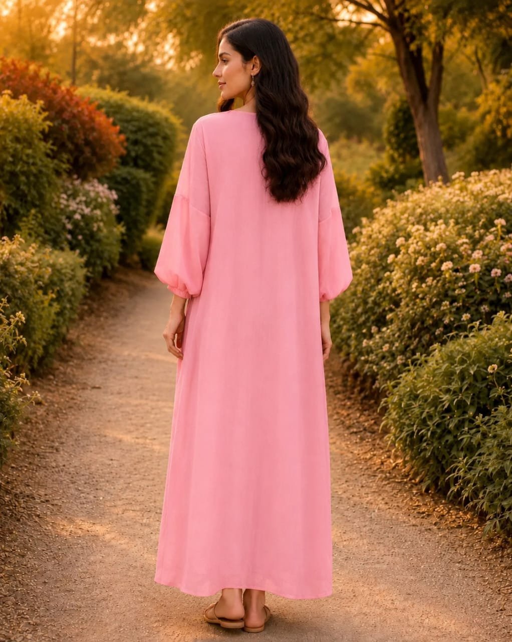 Royal Digital Print Silk Long Kaftan