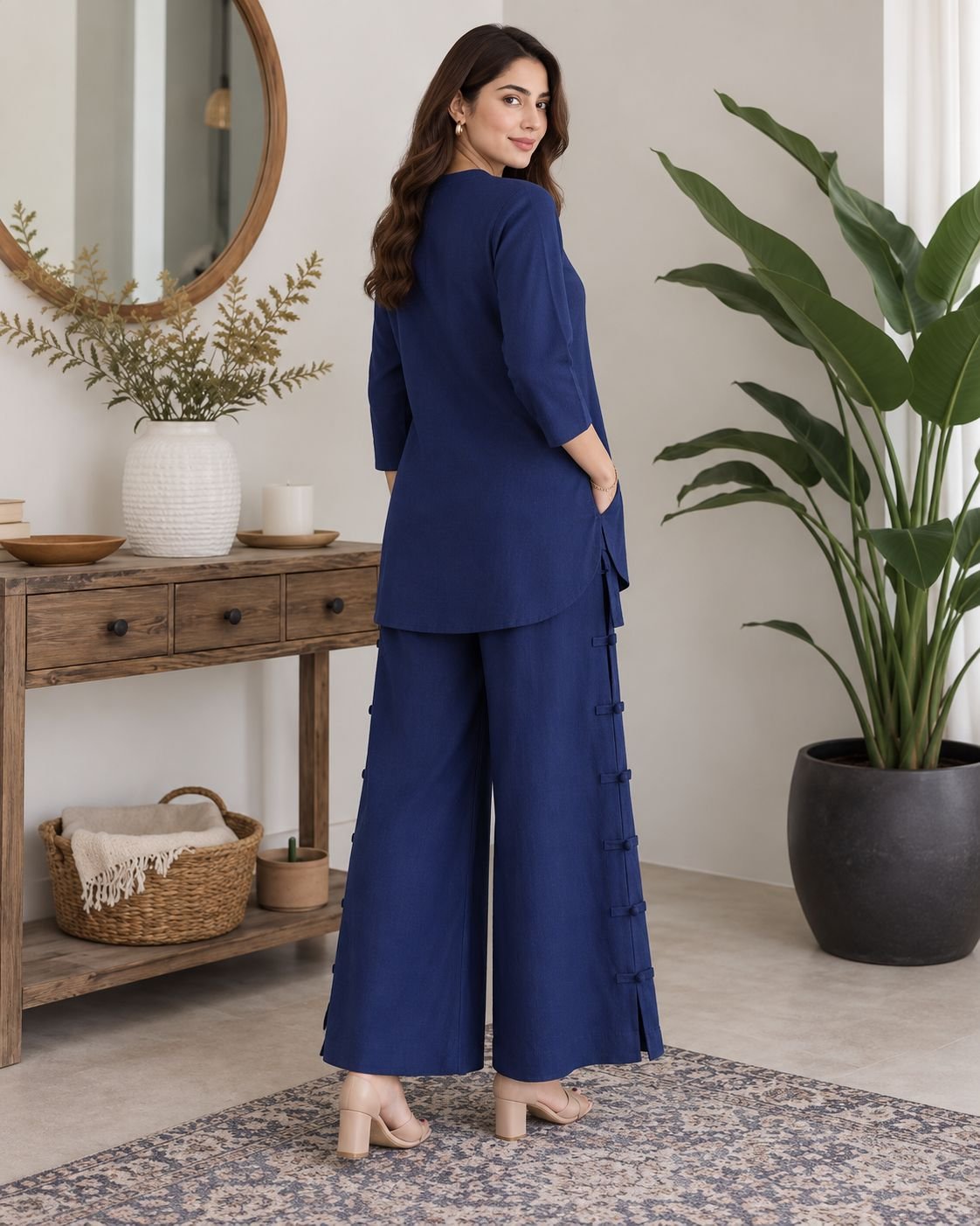 Navy Blue Zoom Georgette Co-ord Set