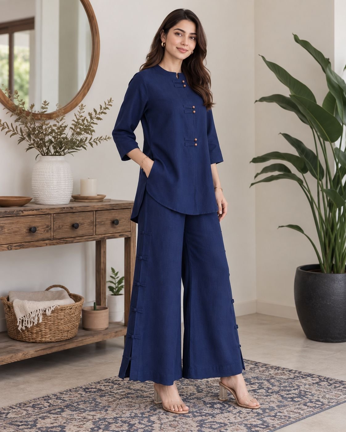 Navy Blue Zoom Georgette Co-ord Set