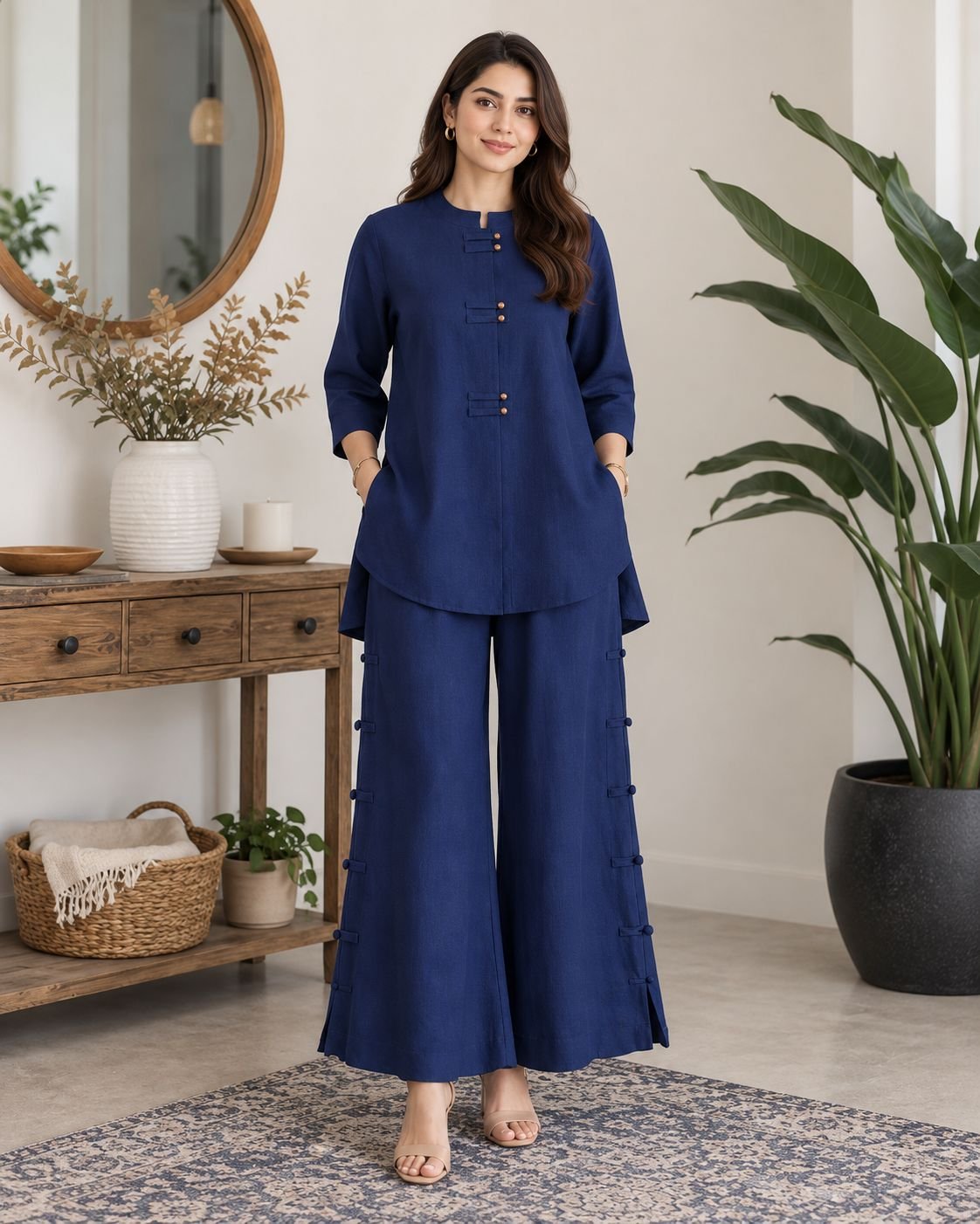 Navy Blue Zoom Georgette Co-ord Set