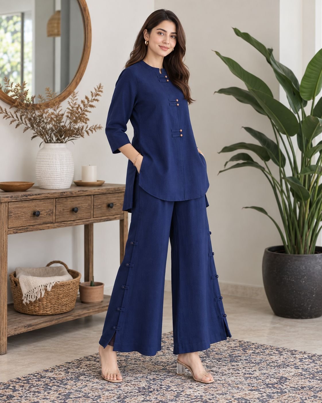 Navy Blue Zoom Georgette Co-ord Set