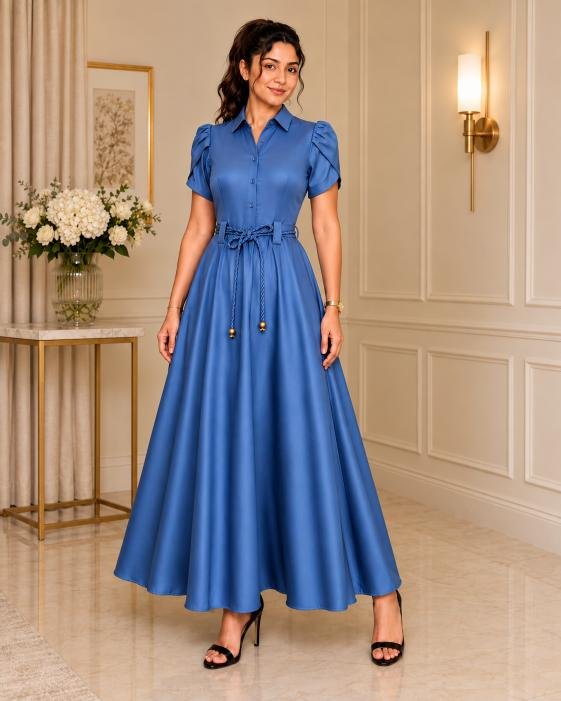 Korean Silk Long Frock