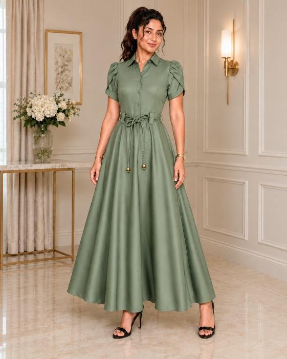 Korean Silk Long Frock