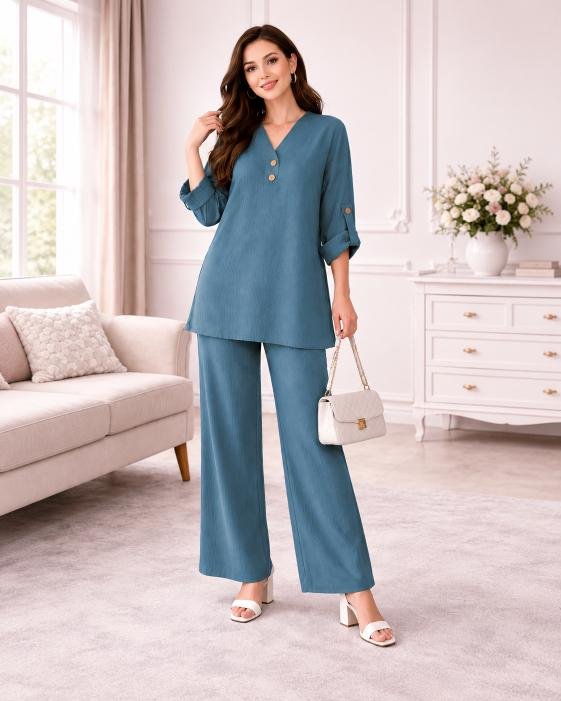 Rib Knit Grip Two-Look Co-Ord Set