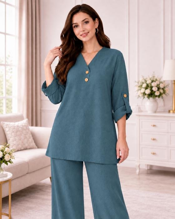 Rib Knit Grip Two-Look Co-Ord Set