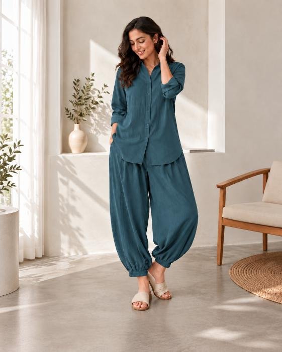 Rib Knit Grip Two-Look Co-Ord Set