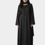 Black Cotton Suit 2pc with Lace Detailing