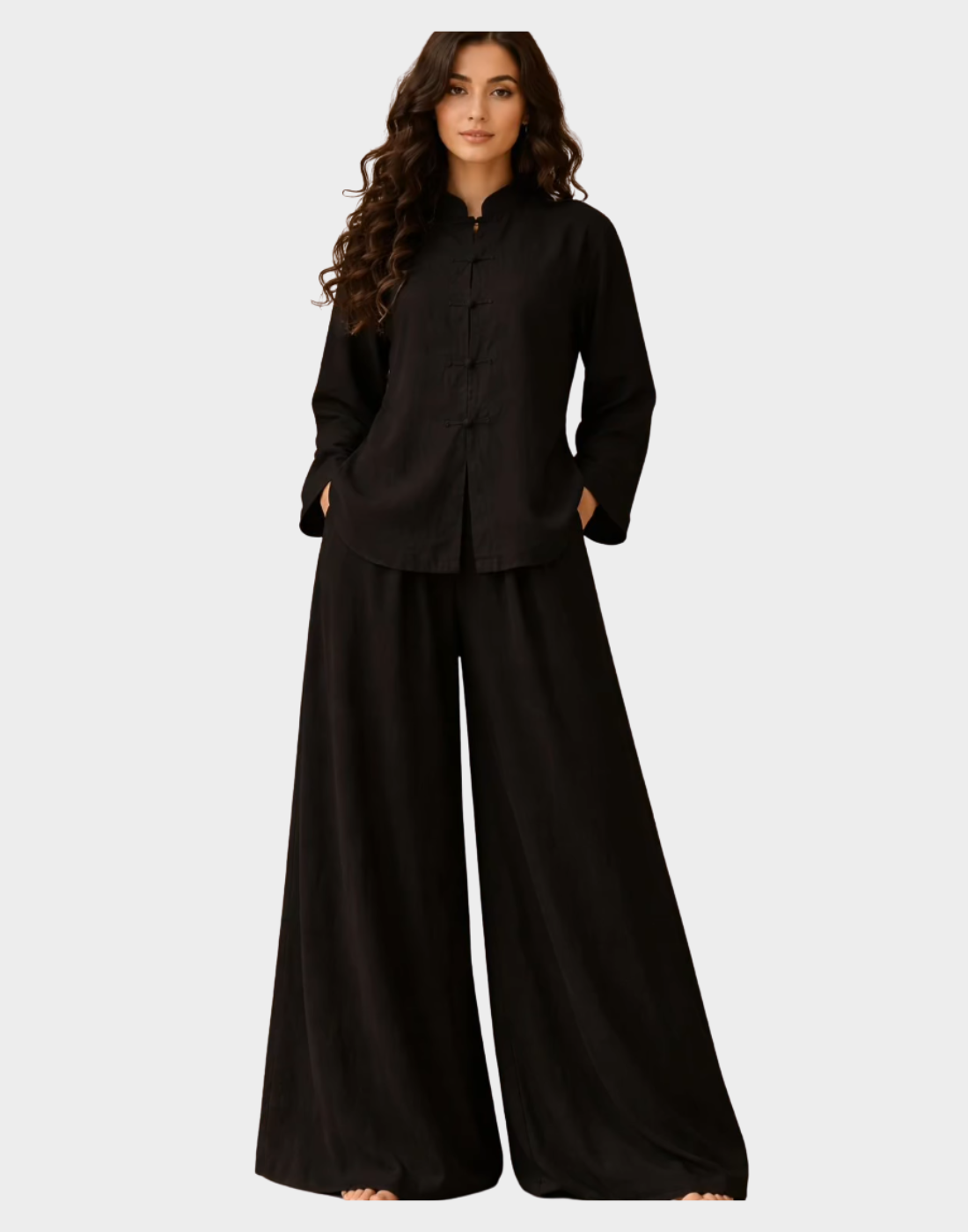 Black Bell Bottom Corset - Irish Georgette