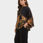 Premium quality silk with digital print short kaftan style kaftan