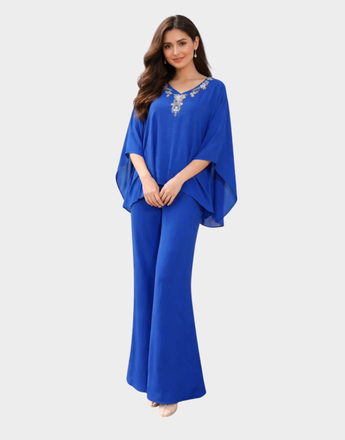 Royal blue elegance with luxury hand embellishments