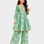 Premium summer cotton with gotta work, top panels frock and flared pant