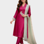 Shisha Silk Shirt with Korean Raw Silk Trouser and Dupatta