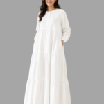 White Cotton Tiered Maxi Dress