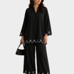 Black Embroidered Corset - Summer Linen