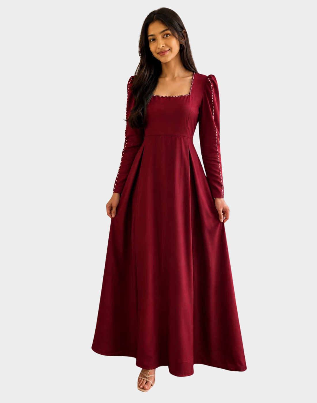 Full Length Shisha Silk Maxi with Stone Detailing